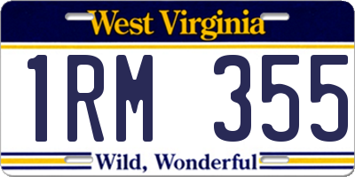 WV license plate 1RM355