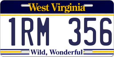 WV license plate 1RM356