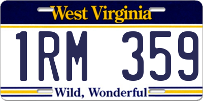 WV license plate 1RM359