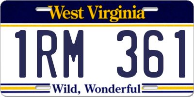 WV license plate 1RM361