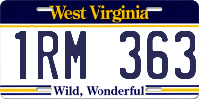 WV license plate 1RM363