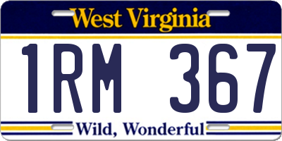 WV license plate 1RM367