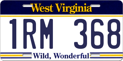 WV license plate 1RM368
