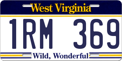WV license plate 1RM369