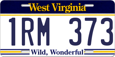 WV license plate 1RM373