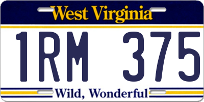 WV license plate 1RM375