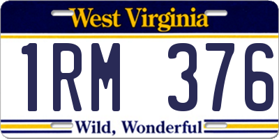 WV license plate 1RM376