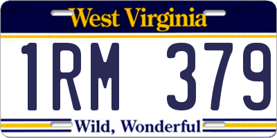 WV license plate 1RM379
