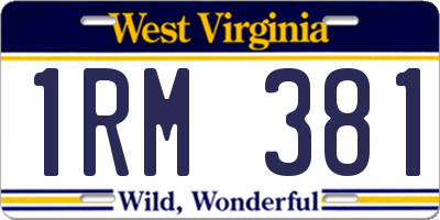 WV license plate 1RM381