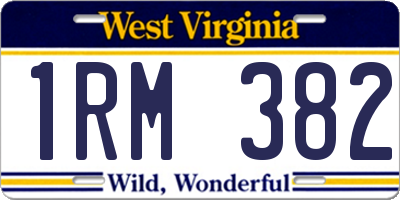 WV license plate 1RM382