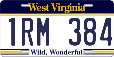 WV license plate 1RM384