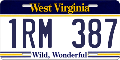 WV license plate 1RM387
