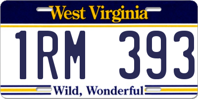 WV license plate 1RM393