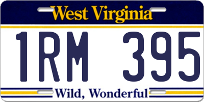 WV license plate 1RM395