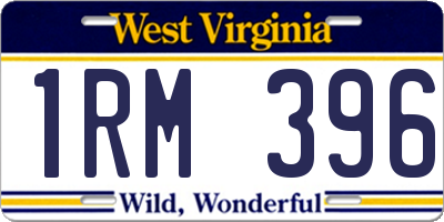 WV license plate 1RM396