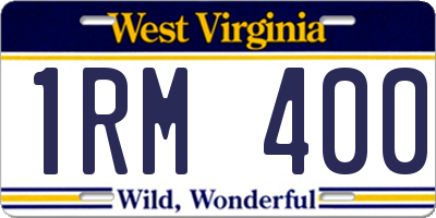 WV license plate 1RM400