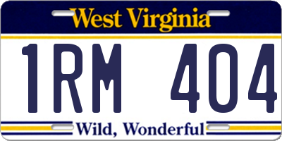 WV license plate 1RM404
