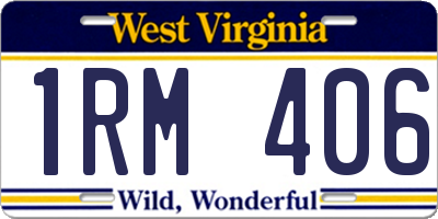 WV license plate 1RM406
