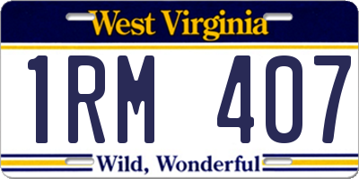 WV license plate 1RM407