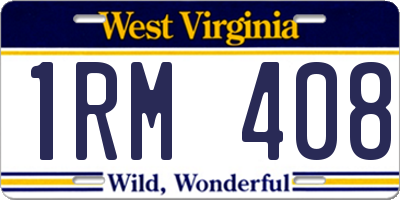 WV license plate 1RM408