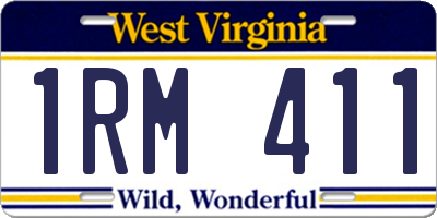 WV license plate 1RM411