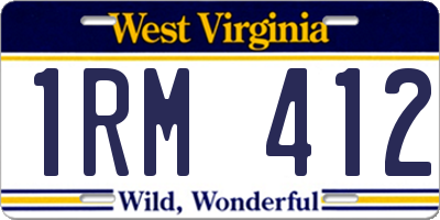 WV license plate 1RM412
