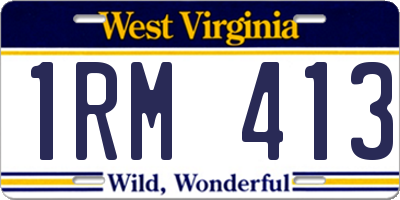 WV license plate 1RM413