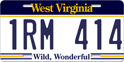 WV license plate 1RM414
