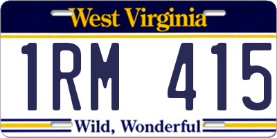 WV license plate 1RM415