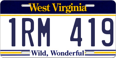 WV license plate 1RM419
