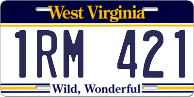WV license plate 1RM421