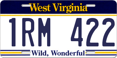 WV license plate 1RM422