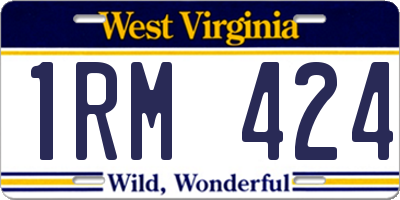 WV license plate 1RM424