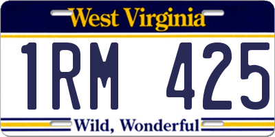 WV license plate 1RM425