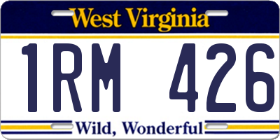 WV license plate 1RM426