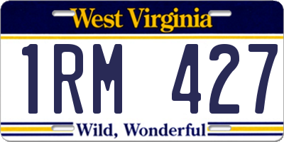 WV license plate 1RM427