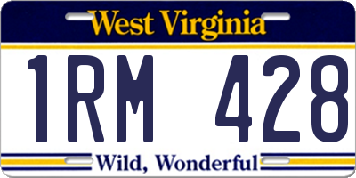 WV license plate 1RM428