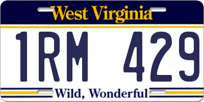 WV license plate 1RM429