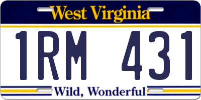 WV license plate 1RM431