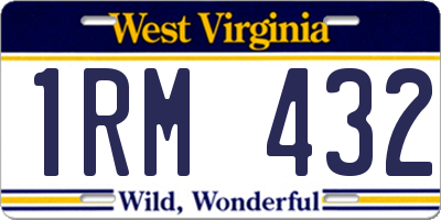 WV license plate 1RM432
