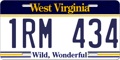 WV license plate 1RM434