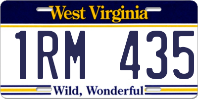 WV license plate 1RM435