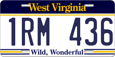 WV license plate 1RM436