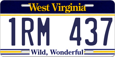 WV license plate 1RM437