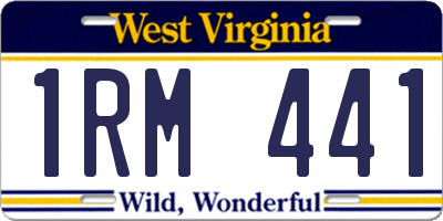 WV license plate 1RM441