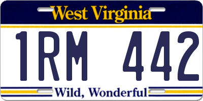 WV license plate 1RM442
