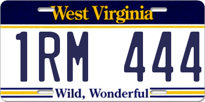 WV license plate 1RM444