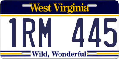 WV license plate 1RM445