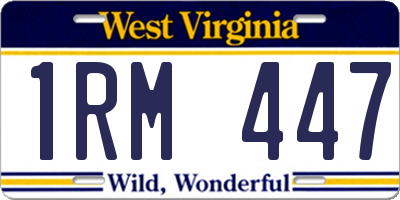 WV license plate 1RM447