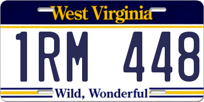 WV license plate 1RM448